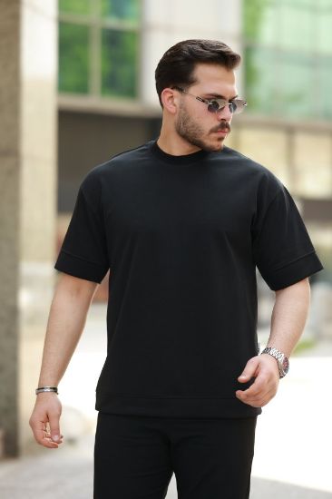 Erkek Basic Oversize Double Face Kumaş Kısa Kollu Tshirt resmi